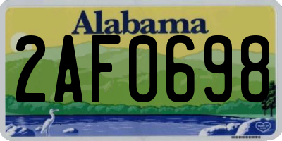 AL license plate 2AF0698