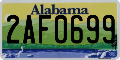 AL license plate 2AF0699