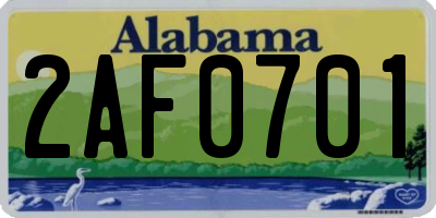 AL license plate 2AF0701