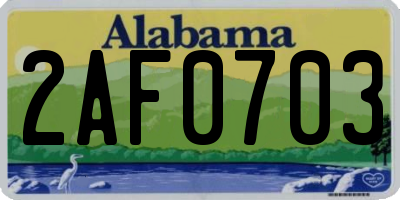AL license plate 2AF0703