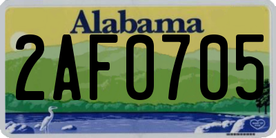 AL license plate 2AF0705