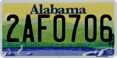 AL license plate 2AF0706
