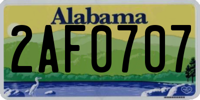 AL license plate 2AF0707