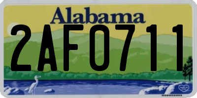 AL license plate 2AF0711
