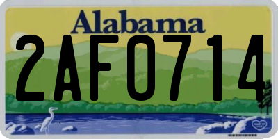 AL license plate 2AF0714