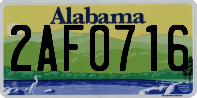 AL license plate 2AF0716