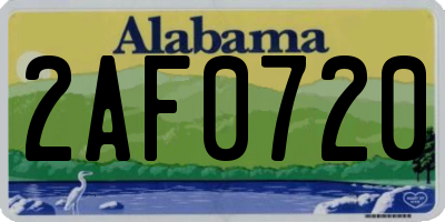 AL license plate 2AF0720