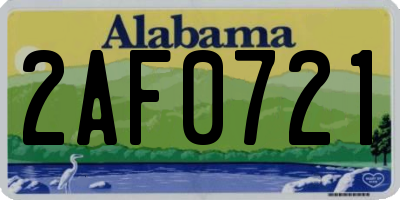 AL license plate 2AF0721