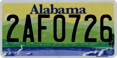 AL license plate 2AF0726