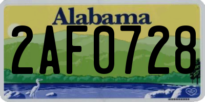 AL license plate 2AF0728