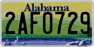 AL license plate 2AF0729