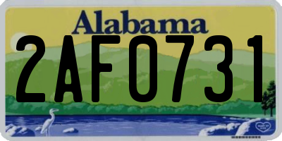 AL license plate 2AF0731