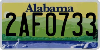 AL license plate 2AF0733