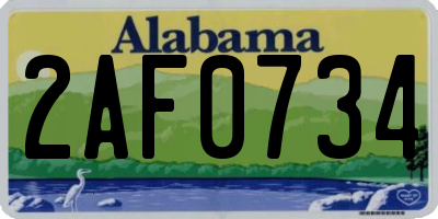 AL license plate 2AF0734