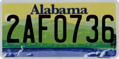 AL license plate 2AF0736