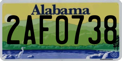 AL license plate 2AF0738