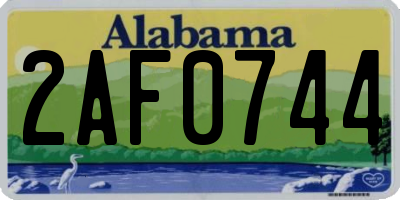 AL license plate 2AF0744