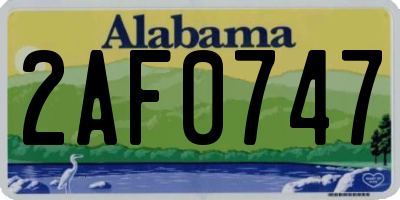 AL license plate 2AF0747