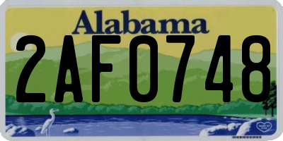 AL license plate 2AF0748
