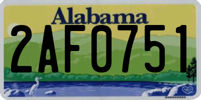 AL license plate 2AF0751