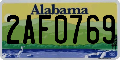 AL license plate 2AF0769