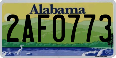 AL license plate 2AF0773