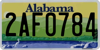 AL license plate 2AF0784