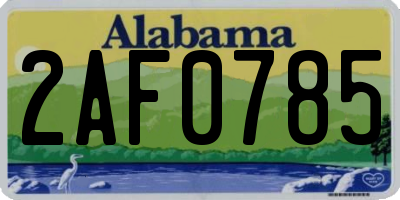 AL license plate 2AF0785