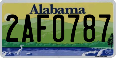 AL license plate 2AF0787