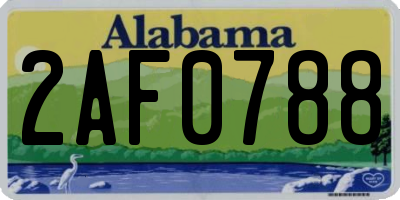 AL license plate 2AF0788