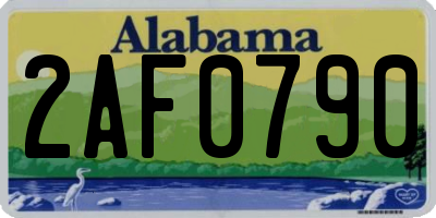 AL license plate 2AF0790
