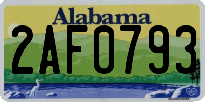 AL license plate 2AF0793
