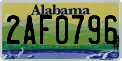 AL license plate 2AF0796