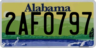 AL license plate 2AF0797