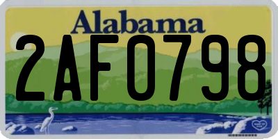 AL license plate 2AF0798