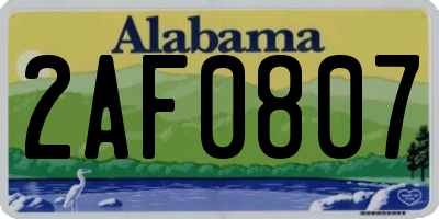 AL license plate 2AF0807