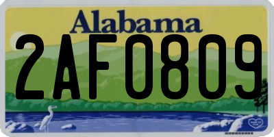 AL license plate 2AF0809