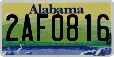 AL license plate 2AF0816