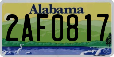 AL license plate 2AF0817