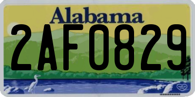 AL license plate 2AF0829