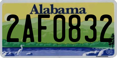 AL license plate 2AF0832