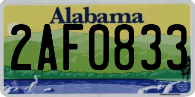 AL license plate 2AF0833