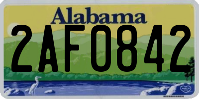 AL license plate 2AF0842