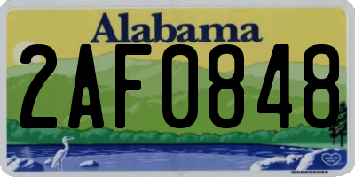 AL license plate 2AF0848