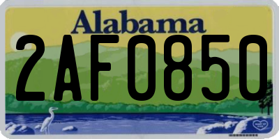 AL license plate 2AF0850