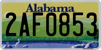 AL license plate 2AF0853