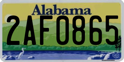 AL license plate 2AF0865