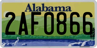 AL license plate 2AF0866