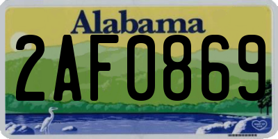 AL license plate 2AF0869