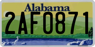 AL license plate 2AF0871
